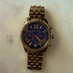 Gold Michael Kors Watch with Navy face